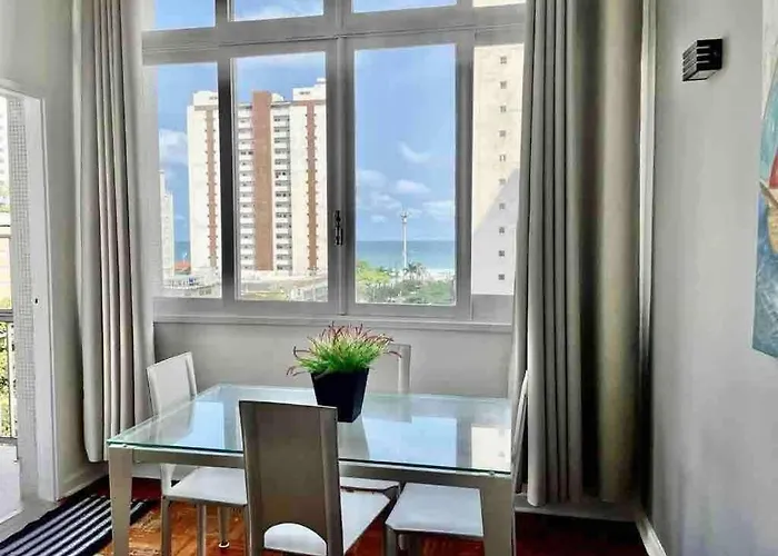 Apê Vista Mar - 50m da Praia Pitangueiras Guarujá